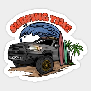 Grey Toyota 4Runner Surfing Time Holiday Sticker